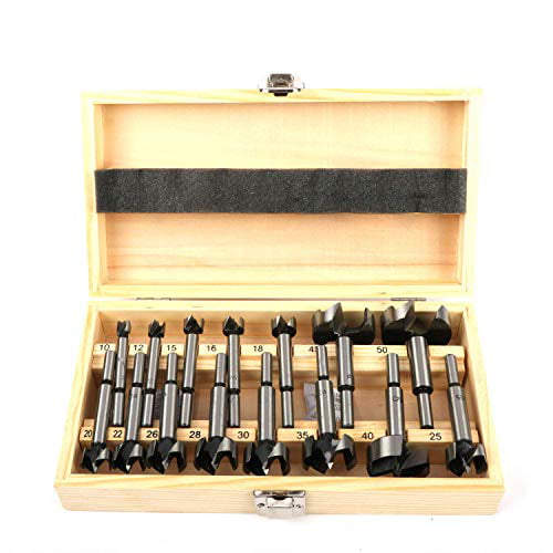 5 Size Forstner Wood Drill Bits Hole Saw Cutter Hand Wood Tools with Round Shank 